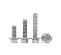 UNC 1/4-20 5/16-18 3/8-16 tête hexagonale en acier inoxydable 304 avec boulon de couvercle à bride dentelée(5/16-18x1(10pcs))