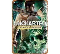 Uncharted : Drake's Fortune Movie Poster rétro en métal pour décoration murale de maison, grotte, bar, club, 20,3 x 30,5 cm