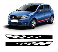UNCLE LIAO Voiture de Décalque de Latérale de Corps Jupe,pour Dacia Sandero 2 Stepway RS Porte de Voiture latérales Jupe Autocollant Corps Vinyle décalque.,Black