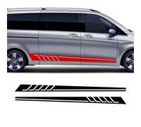 UNCLE LIAO Voiture de Décalque de Latérale de Corps Jupe,pour Mercedes V Class Vito Viano Porte de Voiture latérales Jupe Autocollant Corps Vinyle décalque.,Red