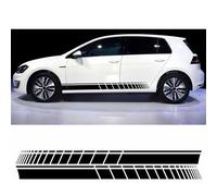 UNCLE LIAO Voiture de Décalque de Latérale de Corps Jupe,pour VW Golf 5 6 7 Polo Passat Tiguan Scirocco CC Bora Porte de Voiture latérales Jupe Autocollant Corps Vinyle décalque.,Black