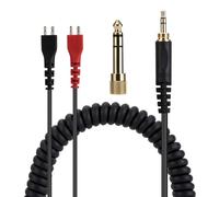 UNCLE LIGHT Câble audio de rechange HD25 25sp 560 540 480 430 414 250, compatible avec les casques Sennheiser, cordon jack stéréo mâle 3,5 mm (6,35 mm) vers 2,5 mm, câble spiralé, 1,5 m, noir