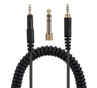 UNCLE LIGHT Câble audio de rechange HD518 HD558 HD598 HD599 HD579, compatible avec les casques Sennheiser, cordon jack stéréo mâle de 3,5 mm (6,35 mm) vers 2,5 mm, câble spiralé, 1,4 m, noir