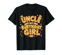 Uncle of The Birthday Girl Pizza Party Theme T-Shirt