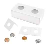 Uncle Paul 50 Pièces Enveloppes pour Pièces 31,5mm - Fenêtres en PE 31,5mm, Carton sans Acide 2x2 Pouces pour Pièces jusqu'à 30mm CS07315