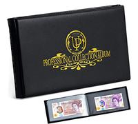 Uncle Paul Album de Collecte de Billets de Banque à 40 Pochettes - 20 Feuilles Porte-Monnaie Transparent, Stockage d'argent du Monde, Fournitures de Collection de Livres, Noir AN04BK