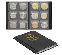 Uncle Paul Album pour pièces de Monnaie à 60 Pochettes, Porte-Monnaie à Pochettes de Collection, Livre de Collection de pièces pour Penny/Nickel/Dime/Une livre/20 pence/10 Pence CS3706BK