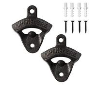 Uncle Paul® KH02 Décapsuleur en fonte pour montage mural, vintage, rustique, avec vis autotaraudeuses, pour la maison, le jardin, le bar, le KTV, l'hôtel, 2 pièces