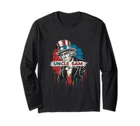 Uncle Sam Graffiti Urban Art Patriotique Rouge Blanc Bleu Style Manche Longue
