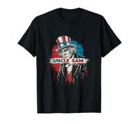 Uncle Sam Graffiti Urban Art Patriotique Rouge Blanc Bleu Style T-Shirt