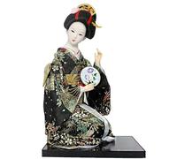 UncleS 12Inch Japanese Geisha Figure Kimono Figurine with Embroidery Clothing for Unique Home Display Cultural Present Japanese Collectible