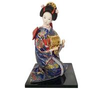 UncleS 12Inch Japanese Geisha Figure Kimono Figurine with Embroidery Clothing for Unique Home Display Cultural Present Japanese Collectible