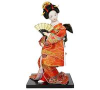 UncleS 12Inch Japanese Geisha Figure Kimono Figurine with Embroidery Clothing for Unique Home Display Cultural Present Japanese Collectible