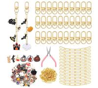 UncleS 237 Piece Halloween Keychain Set Metal Pumpkin Jewelry Crafts Making Accessories for Seasonal Craft Projects Metal Halloween Keychain Charm