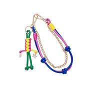 UncleS Accessoire de sac fait main à la mode Porte-clés avec corde en polyuréthane et détail robot Décoration tendance Pantalon Ornement pour sacs à dos Porte-clés en jean créatif fait main, b