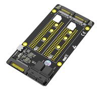 UncleS Adaptateur NVME HDD 2230 2242 2260 80 pour deux cartes élévateurs SFF-8643 avec alimentation SATA de type C 2230 2242 2260 80