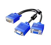 UncleS Adaptateur Répartiteur VGA Premium 1 Port Mâle À 2 Ports Femelles Vitesse Rapide Améliore La Transmission Câble Répartiteur VGA pour PC
