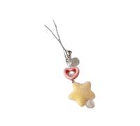 UncleS Adolescents et à la Mode Inspiré de la dopamine Étoile Porte-clés Menottes Pentagramme Cœur Perles Téléphone Lanyard Bag Accessoire Porte-clés Vivant pour Sacs, jaune, taille unique