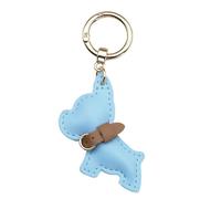 UncleS Adorable Miniature Chien Français Porte-clés Cuir PU Porte-Clés Sac à Pendentif Suspendu Décoration pour Étudiants Dessin Animé Porte-clés Animaux, bleu, DD