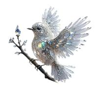 UncleS Attrape-soleil double face Bluebird en verre teinté acrylique à suspendre pour fenêtre de salon, chaîne facile à suspendre, ornement d'oiseau
