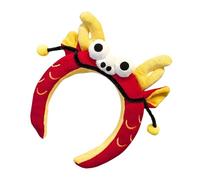 UncleS Bandeau en peluche de dessin animé, dieu de la richesse/tête de dragon pour le Nouvel An, rassemblement, festival, lavage du visage