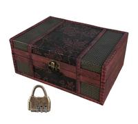 UncleS Boîte de rangement artisanale en bois robuste avec motifs vintage, accessoire de maison pour organiser des bijoux et décoration de la maison avec mots de passe en toute sécurité