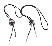 UncleS Bolotie en cuir synthétique moderne Western Rodéos Cravate réglable avec pattes d'ours et chauffage à pierre Bijoux Collier Cravate en cuir, Combinaison, taille unique