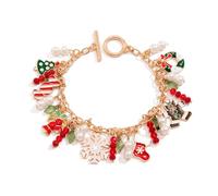 UncleS Bracelets de Noël Flocon de neige Bracelets de Noël colorés avec motifs festifs d'arbre et cloches pour rassemblements Flocon de neige Pendentif Bracelet à suspendre, taille unique, comme