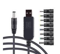 UncleS Câble convertisseur USB vers 5 V 9 V 12 V vers 8 prises femelles pour routeur, ventilateur, haut-parleur, station de charge, connexion ligne, extender, amplificateur