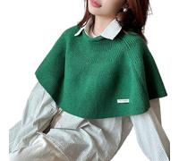 UncleS Cape tricotée pour vêtements décontractés, châle, écharpe, châle, châle, écharpe, châle, épaules polyvalentes, pour bureau, shopping, usage quotidien, écharpe tendance, Vert, taille unique
