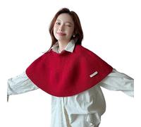 UncleS Cape tricotée pour vêtements décontractés, châle, écharpe, châle, châle, écharpe, châle, épaules polyvalentes, pour bureau, shopping, usage quotidien, écharpe tendance, Rouge, Taille unique
