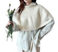UncleS Cape tricotée pour vêtements décontractés, châle, écharpe, châle, châle, écharpe, châle, épaules polyvalentes, pour bureau, shopping, usage quotidien, écharpe tendance, beige, Taille unique