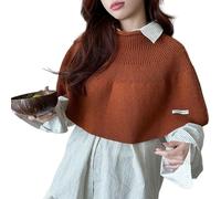 UncleS Cape tricotée pour vêtements décontractés, châle, écharpe, châle, châle, écharpe, châle, épaules polyvalentes, pour bureau, shopping, usage quotidien, écharpe tendance, Couleur caramel., taille