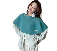 UncleS Cape tricotée pour vêtements décontractés, châle, écharpe, châle, châle, écharpe, châle, épaules polyvalentes, pour bureau, shopping, usage quotidien, écharpe tendance, bleu, Taille unique