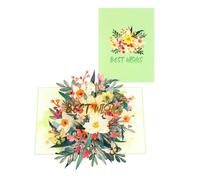 UncleS Carte de vœux faite à la main pliable pop-up colorée invitation pour anniversaire, mariage, anniversaire de mariage, carte d'anniversaire