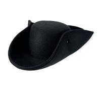UncleS Chapeau de pirate traditionnel des Caraïbes pour adultes et adolescents Carnaval Fête Capitaine Thème Événement Chemins Cosplay Accessoire Costume Fête, Noir , taille unique