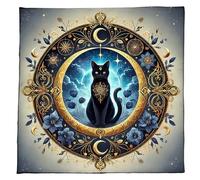 UncleS Chats Fleur Astrologie Nappe Tarots Divinations Nappe Autels Tissu Divinations Jeu De Société Accessoire Tarots Carte Tissu