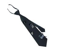 UncleS Cravate de cou noire étudiante avec paillettes embellie pré-nouée réglable fermeture éclair cravate costume accessoire pour femme cravate déclaration à la mode, Noir , taille unique