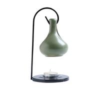 UncleS Crochet en fer Gouttes d'eau suspendues Céramique Brûleur à huile essentielle Diffuseur Bougie chauffe-plat Bougeoir pour la décoration de la maison Détente Parfum Chauffe-huile