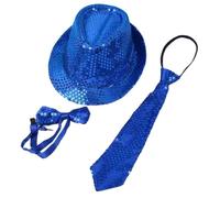 UncleS Décoration Paillettes Chapeau Élégant Large Frontière Chaud Confortable Enfants Pour Fête Ou Performances Chapeau de Style Britannique, S apphire, Childrens model 54c