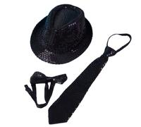 UncleS Décoration Paillettes Chapeau Élégant Large Frontière Chaud Confortable Enfants Pour Fête Ou Performances Chapeau de Style Britannique, Noir , Childrens model 54c