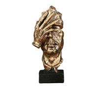 UncleS Denker Statue silencieuse Or Figurine d'art abstraite sans que l'homme Sculptures modernes en résine pour la maison Statue décorative Statue silencieuse Parole