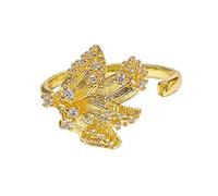 UncleS Design élégant de blé Anneaux ouverts Réglable Portable Pour Femmes Taille Réglable Matériaux en Alliage Robuste Finition Or Bagues Modernes pour Hommes, comme décrit