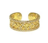 UncleS Design élégant de blé Anneaux ouverts Réglable Portable Pour Femmes Taille Réglable Matériaux en Alliage Robuste Finition Or Bagues Modernes pour Hommes, comme décrit