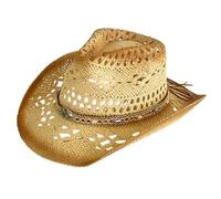 UncleS Élégant chapeau de paille à large bord tissé à la main respirant tissé chapeau vacances dame vacances soleil occidental soleil tendance soleil, Couleur claire, Taille unique