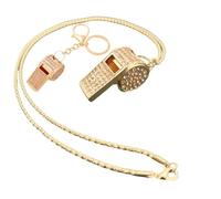 UncleS Elegant Rhinestoned Adorned Whistled Keychain Necklace Set for Everyday Accessories Car Key Hanging Pendant Ornament Everyday Carry Whistle Keychain Necklace