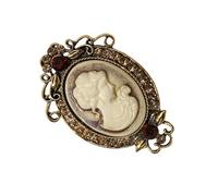 UncleS Élégante broche camée vintage avec finition or antique en alliage étincelant pour femme