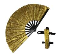 UncleS Éventail à main avec sangle de sac de rangement pour homme et femme, grand éventail pliable pour festival, club, fête, danse