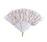 UncleS Éventail en dentelle pour fille - Rose - Avec éclairage LED - Pour danser et écouter de la musique