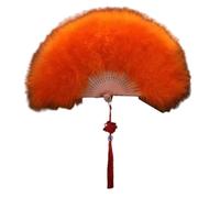 UncleS Fan de plumes professionnel Plume des années 1920 Ventilateur de plumes vintage parfait pour les femmes Costume de soirée dansante Spectacles de scène Ventilateur pliable
